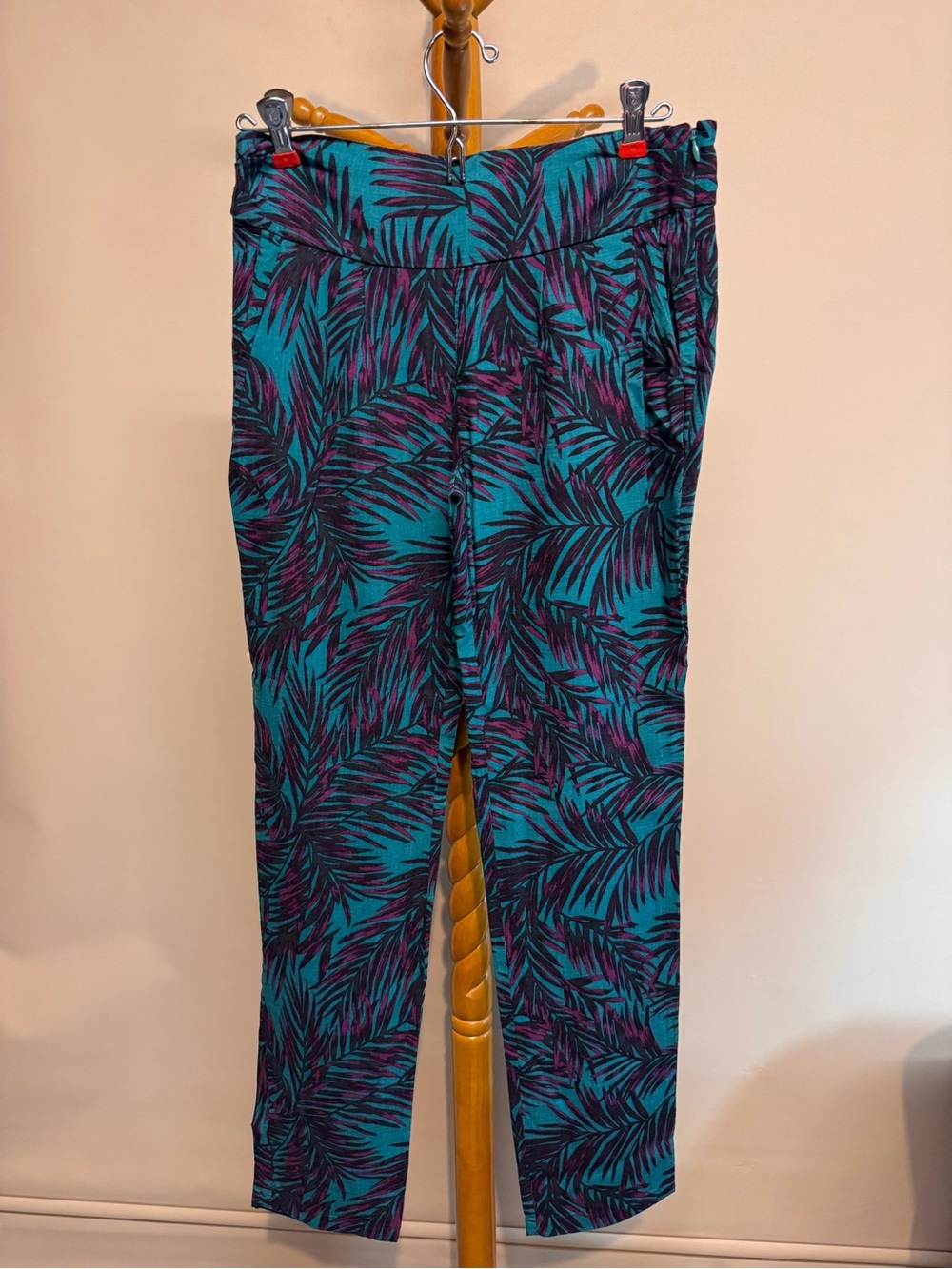 Women’s London Jean Lightweight  Tropical Leaf Side Zip Summer Pants w/Pockets